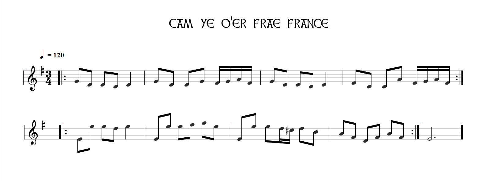 Cam Ye O’er Frae France
