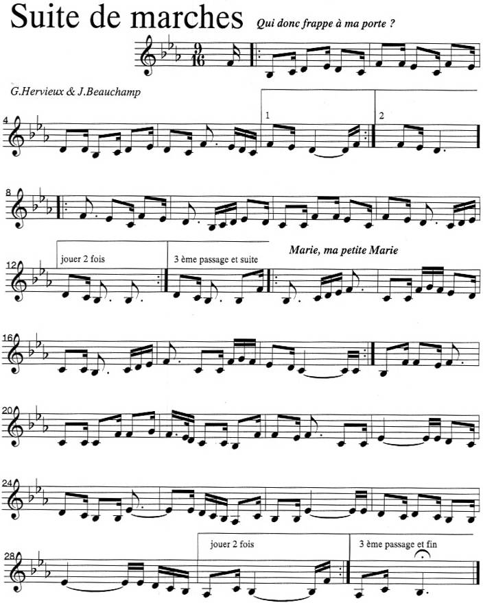 Marches de Redon (Qui donc frappe à ma porte ? Marie, ma petite Marie)