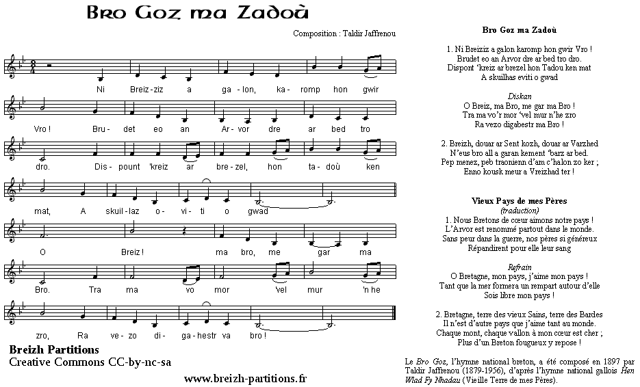 Bro Goz ma Zadoù (Vieux pays de mes pères)