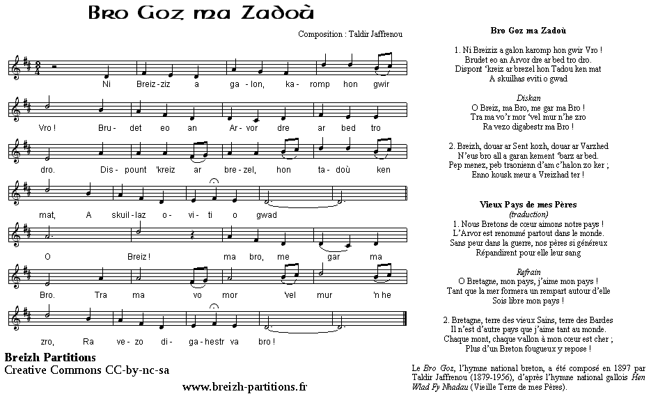 Bro Goz ma Zadoù (Vieux pays de mes pères)