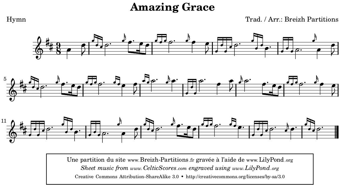 Amazing Grace (notation écossaise)